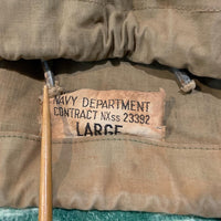 1940’s WWII US Navy 1st Pattern Wet Weather Uniform Parka with Hook Clasps Large