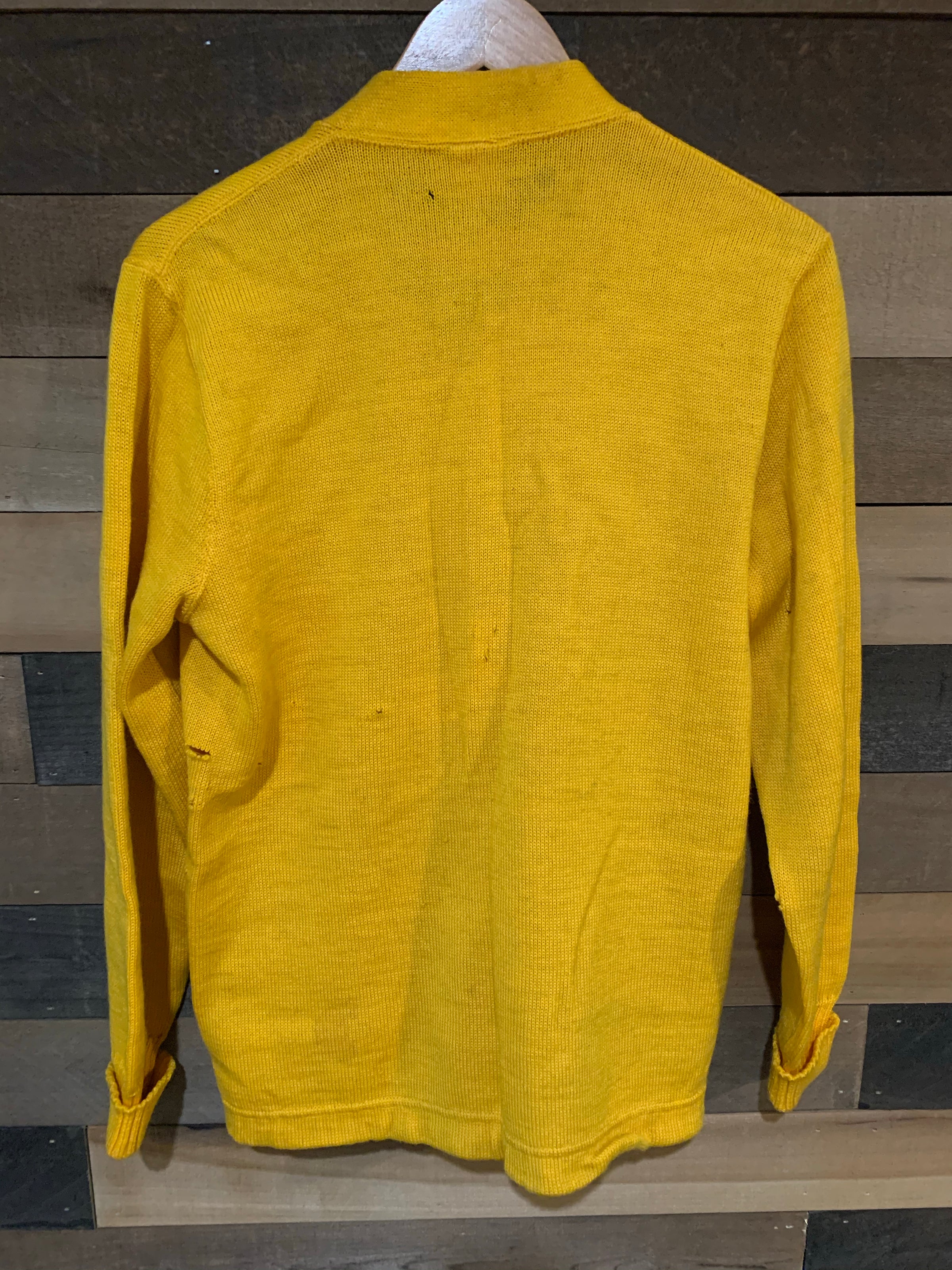 1950’s Sunflower Varsity Letterman Cardigan Sweater Medium