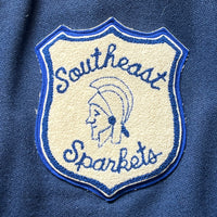 1960's/1970's Navy Wool Patched Varsity Jacket Small