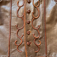 1960's/70's Handmade Tooled Leather Western Jacket XS/S