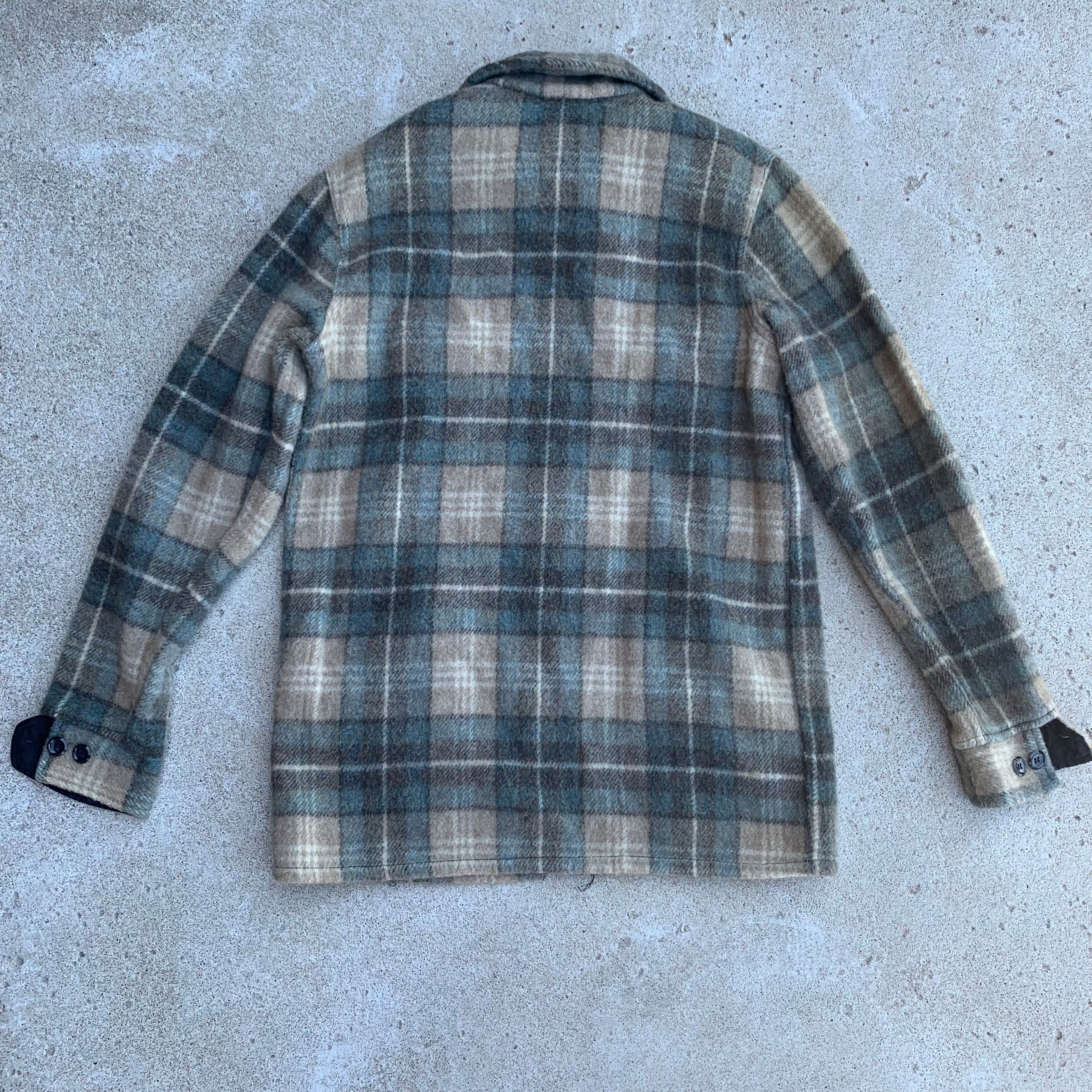 1960’s Beige Plaid CPO Wool Jacket S/M