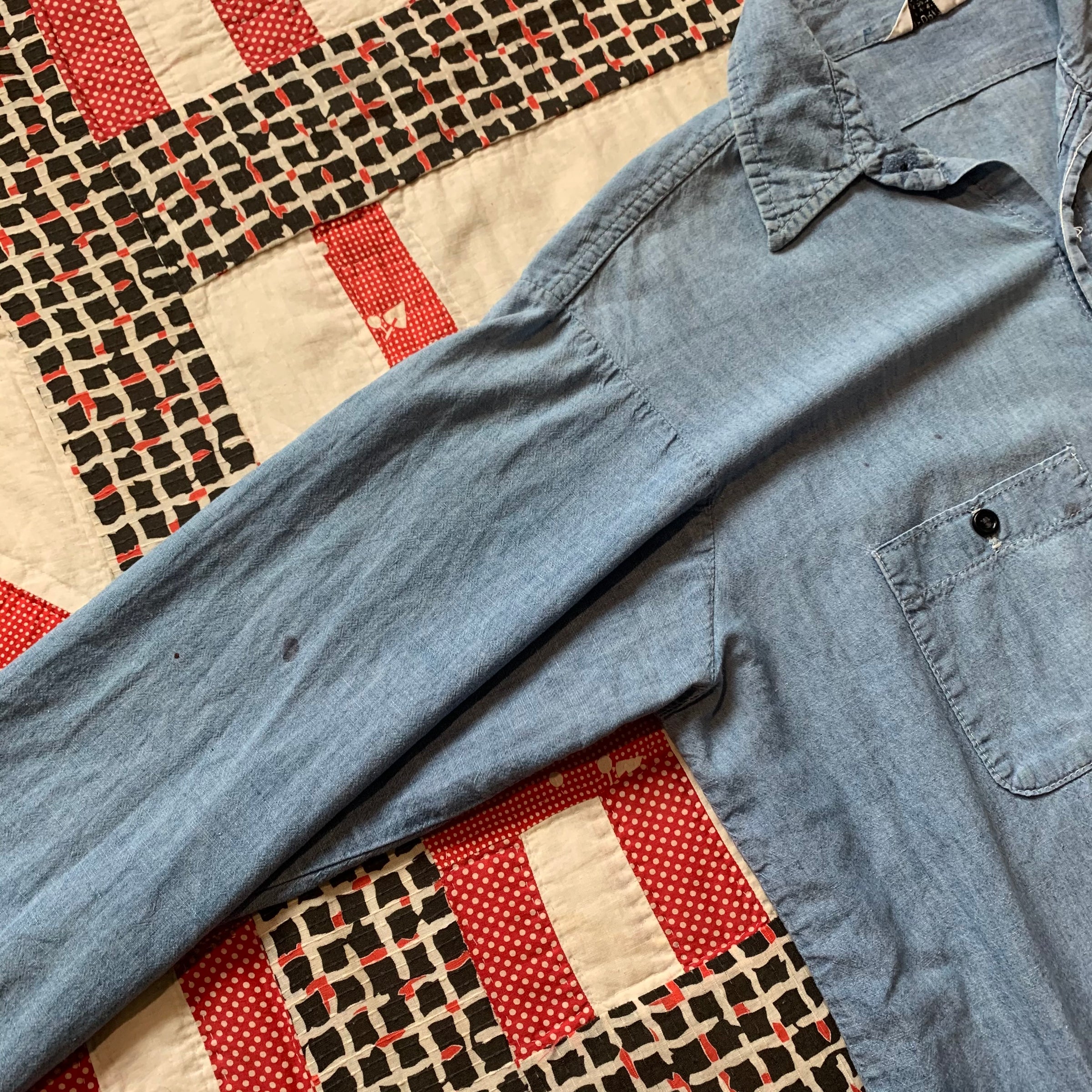 1950's Sanforized Chambray Work Shirt L/XL