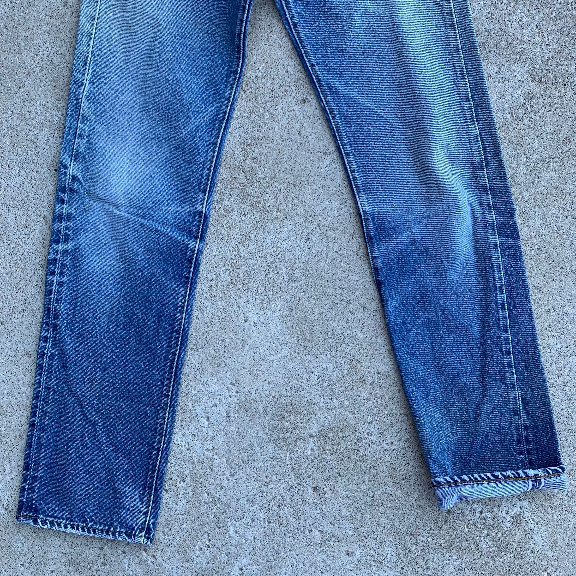 1980's Faded Light Wash Levi's 501 Redline Selvedge Denim Jeans 26" x 31.5"