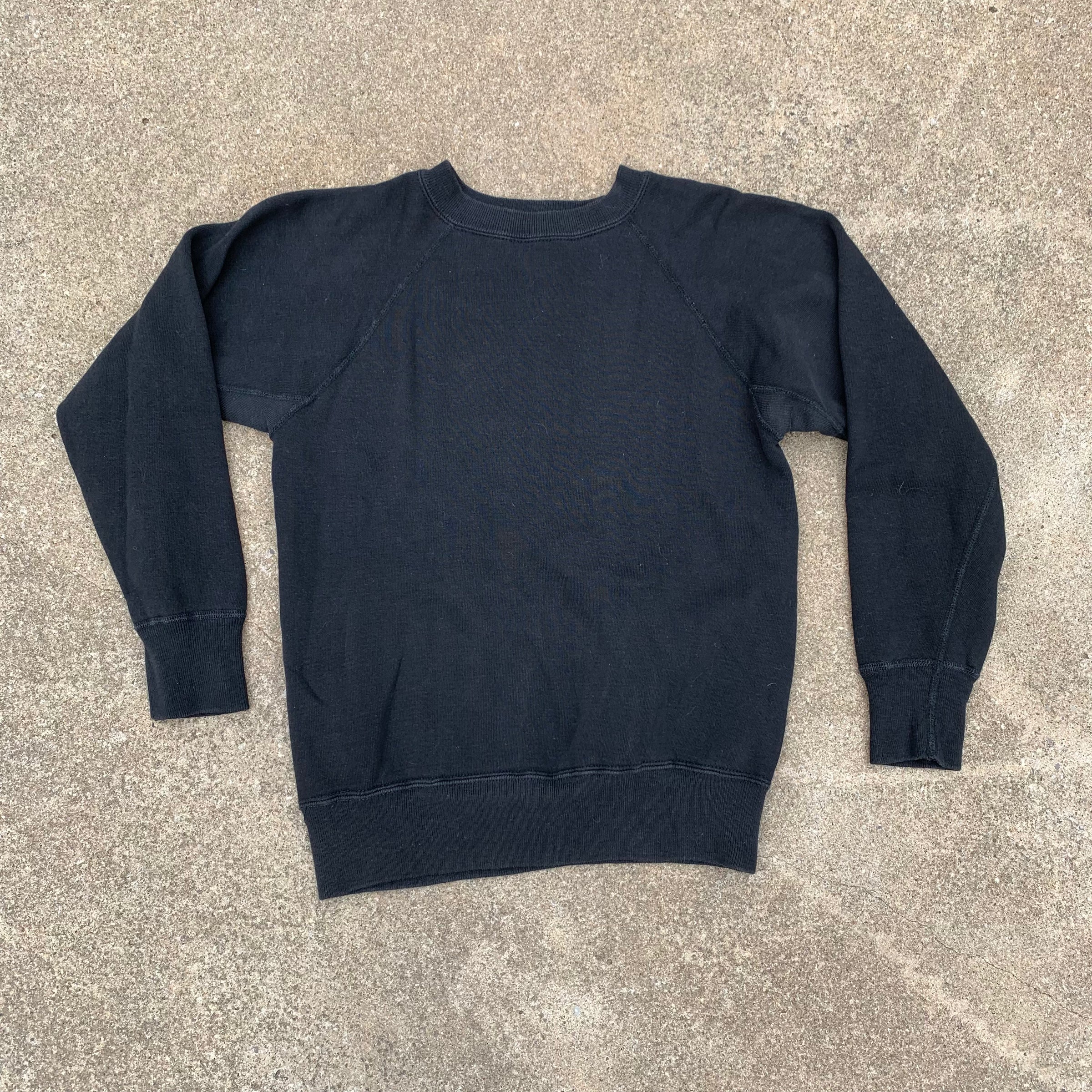 1960’s Alva Babybugs Black Flock Print Crewneck Sweatshirt XS