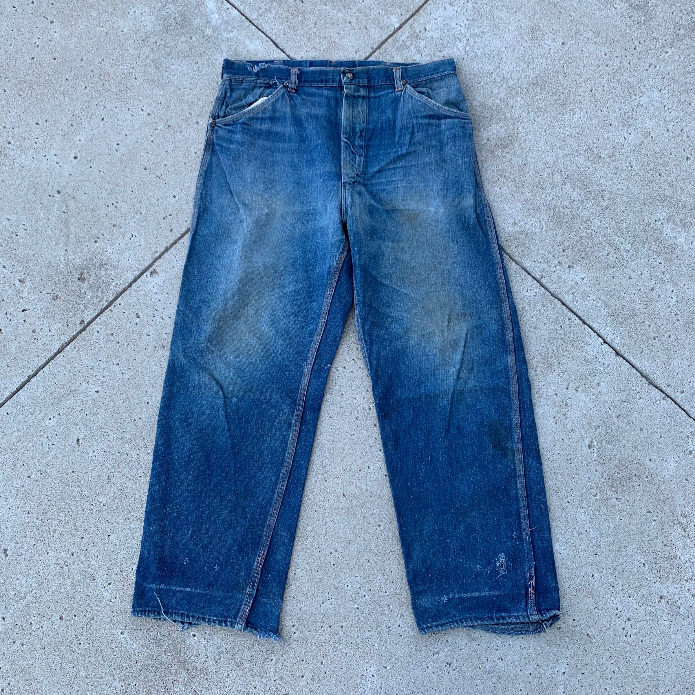 Late 40s Repaired Big Mac Jeans 35” x 29”