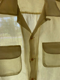 1950’s Yellow Sheer Nylon Loop Collar Shirt Large