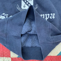 1950's/60's Navy Sorority Chopped Short Sleeve Sweatshirt Small