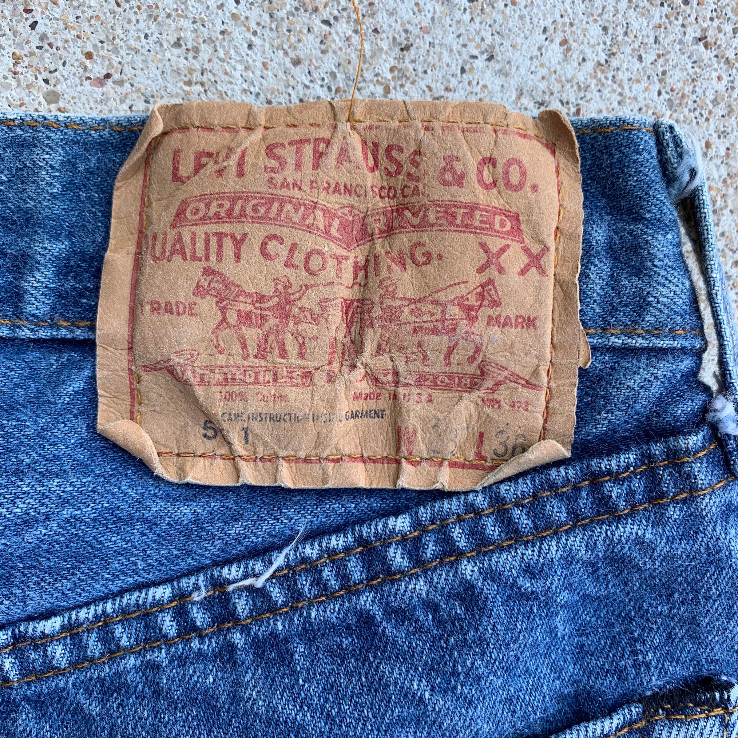 1980's Dark Wash Levi's 501 Redline Selvedge Denim Jeans 26" x 31"