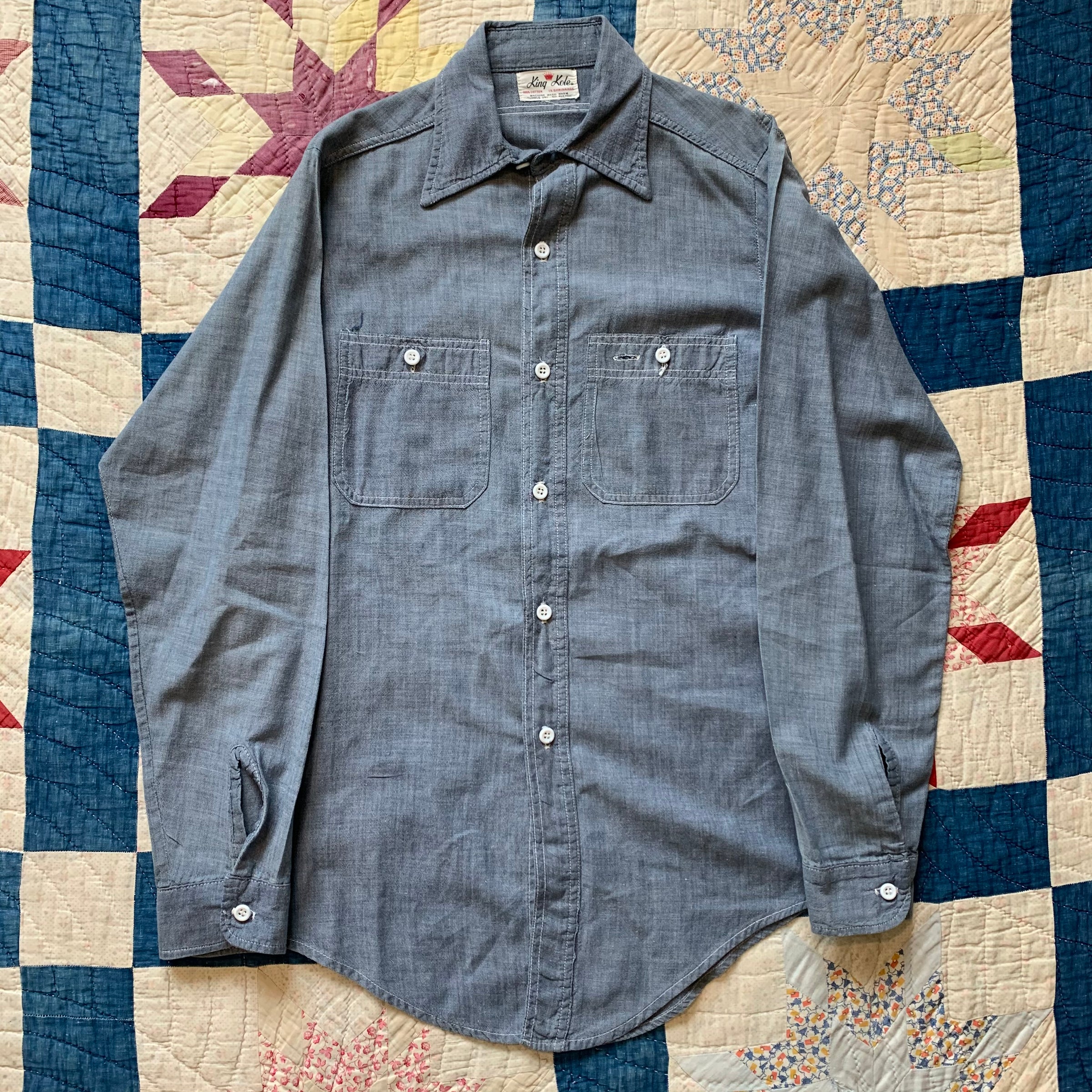 1950's King Kole Chambray Work Shirt Small
