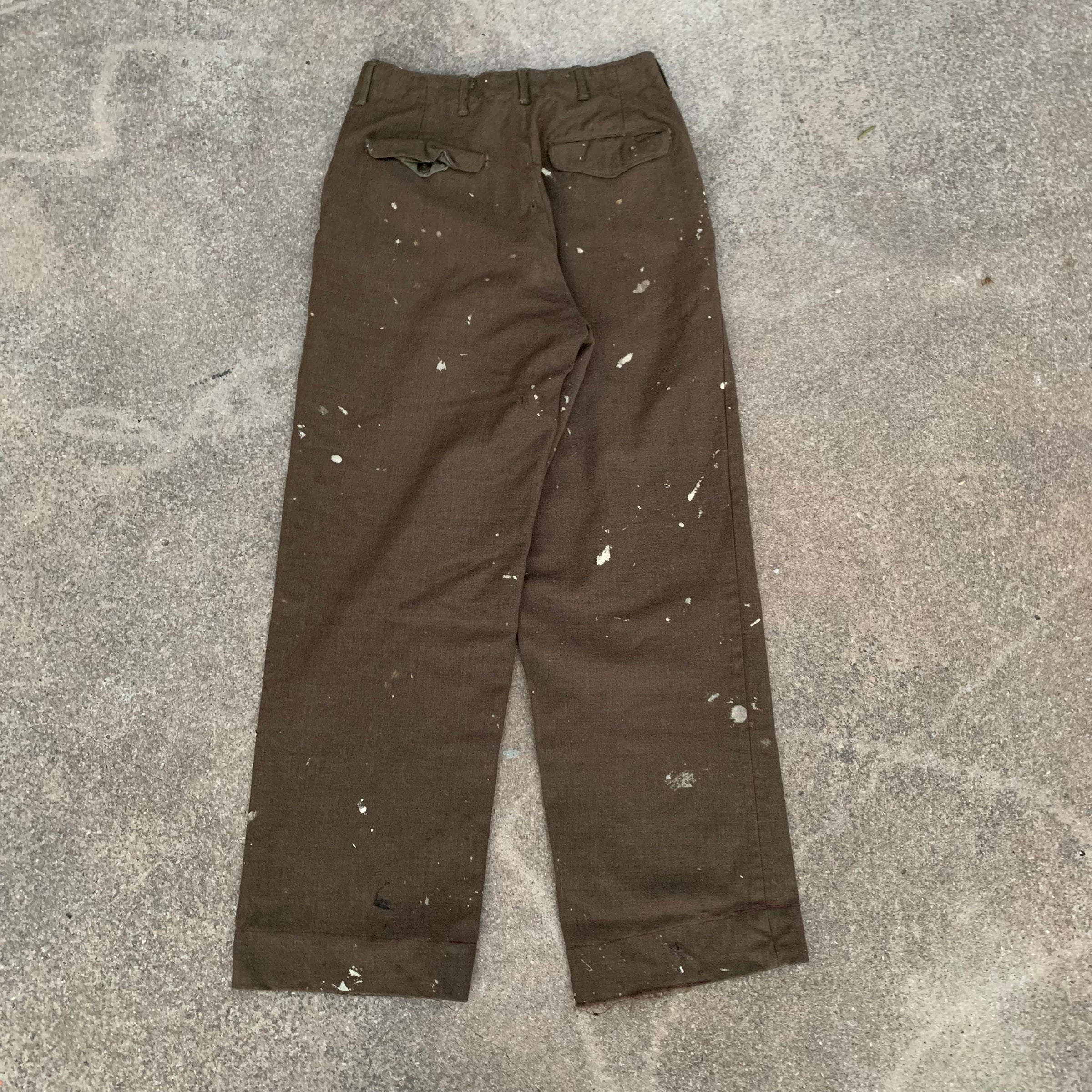 1940’s WWII Paint Splattered Wool Field Pants 29” x 30”