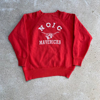 1960's Faded Red NOJC Mavericks Crewneck Sweatshirt Medium