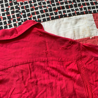 1950’s Sun-faded Red Gabardine Loop Collar Shirt Medium