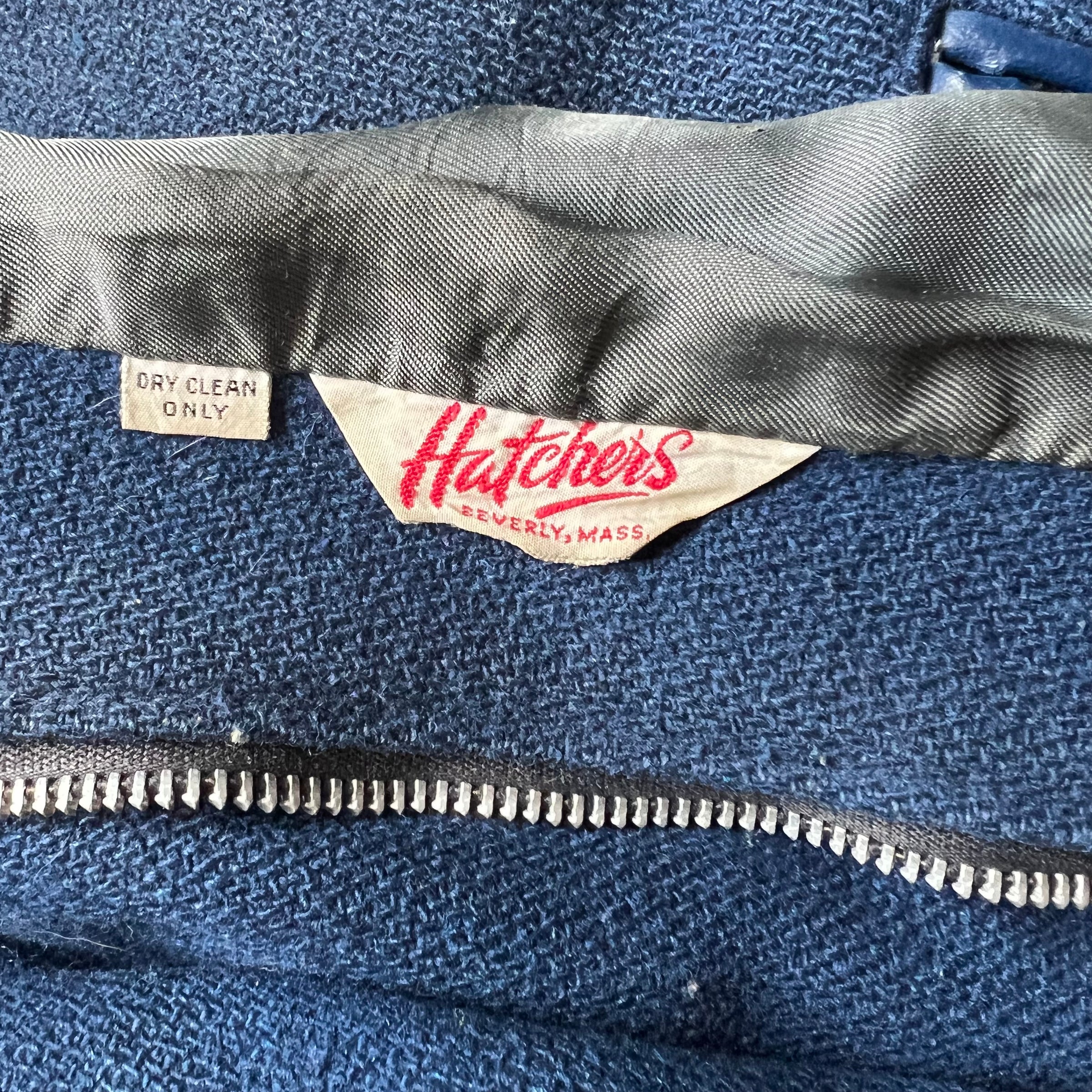 1960's/1970's Navy Wool Patched Varsity Jacket Small