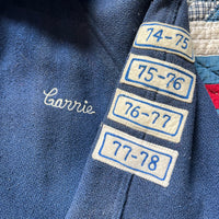 1960's/1970's Navy Wool Patched Varsity Jacket Small