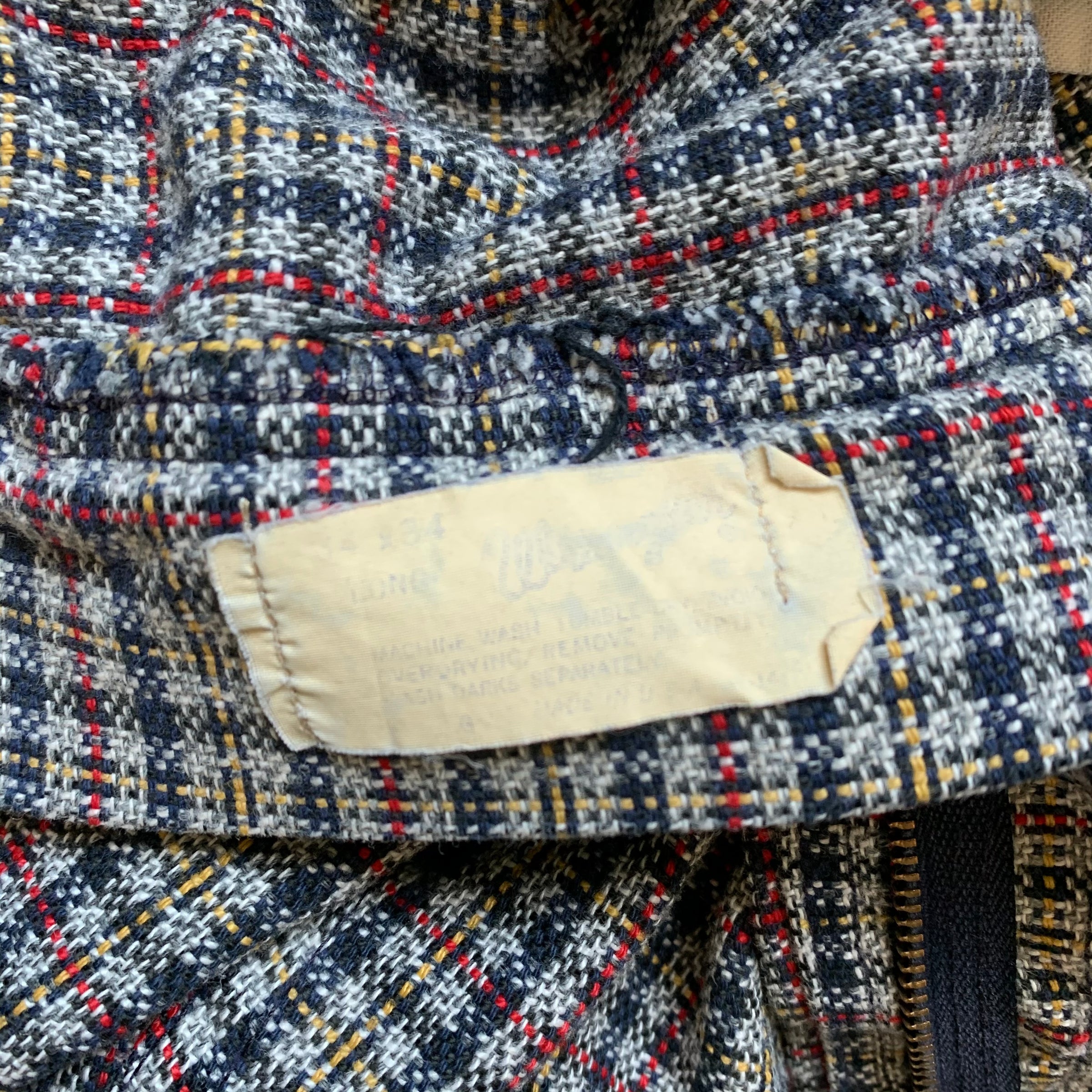 1960's/70's Wrangler Cotton Plaid Flared Trousers 33" x 31"