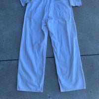 1960’s Big Smith White HBT Coveralls with Chainstitch Embroidery Small