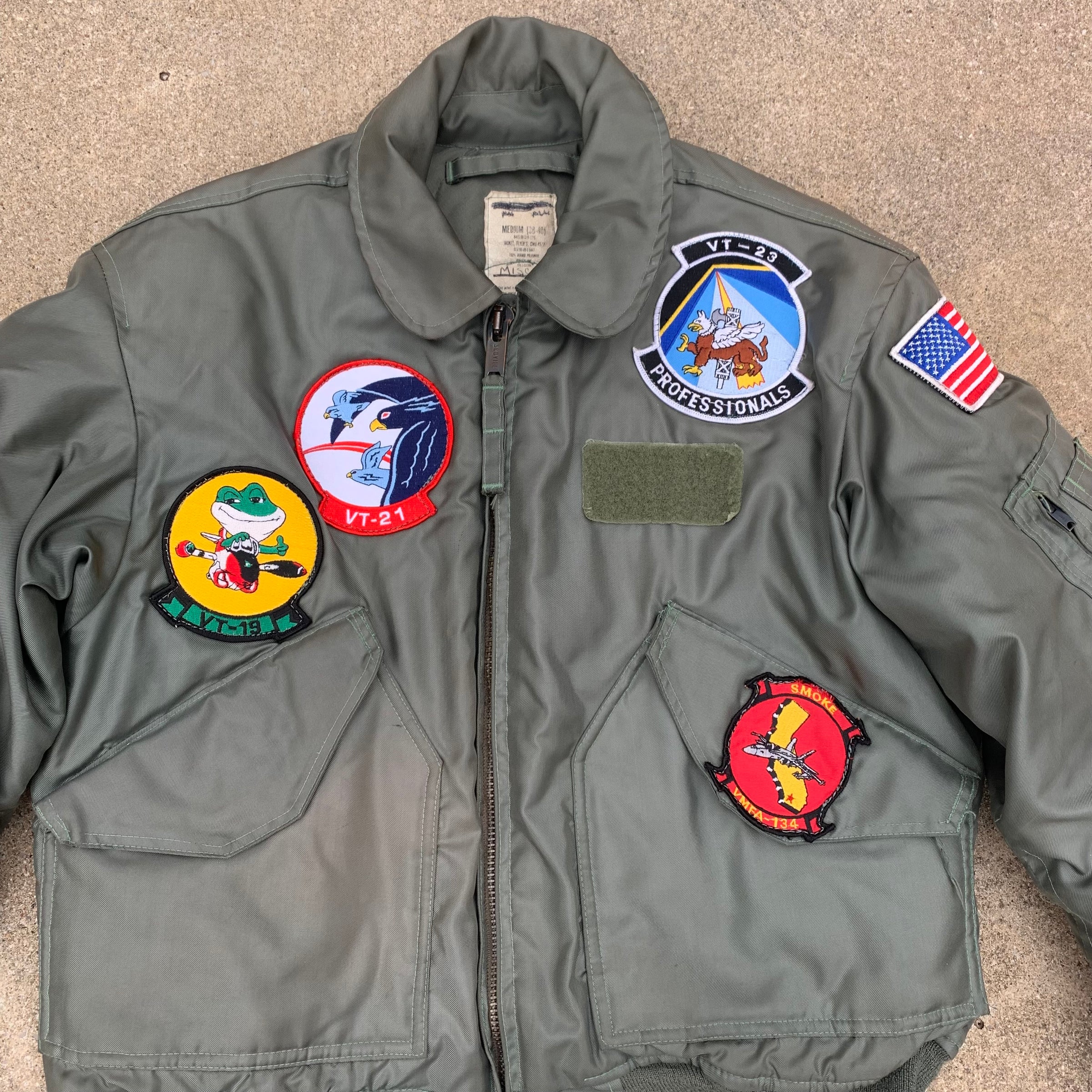 1980’s Patched CWU-45/P Flight Jacket Medium