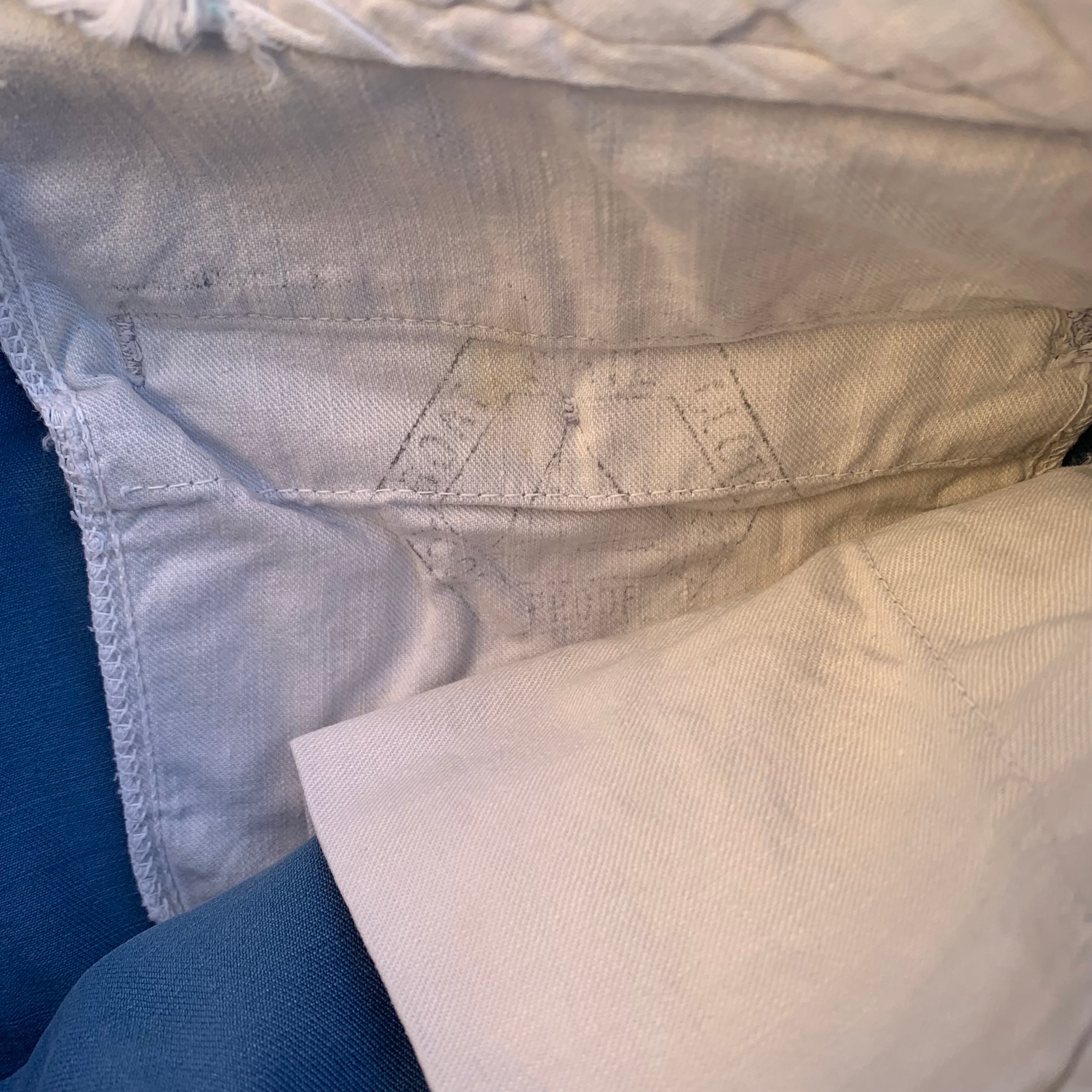 1940’s/50’s Light Blue Boat Cloth Work Pants 35” x 30.5”