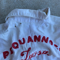 1960’s Big Smith White HBT Coveralls with Chainstitch Embroidery Small