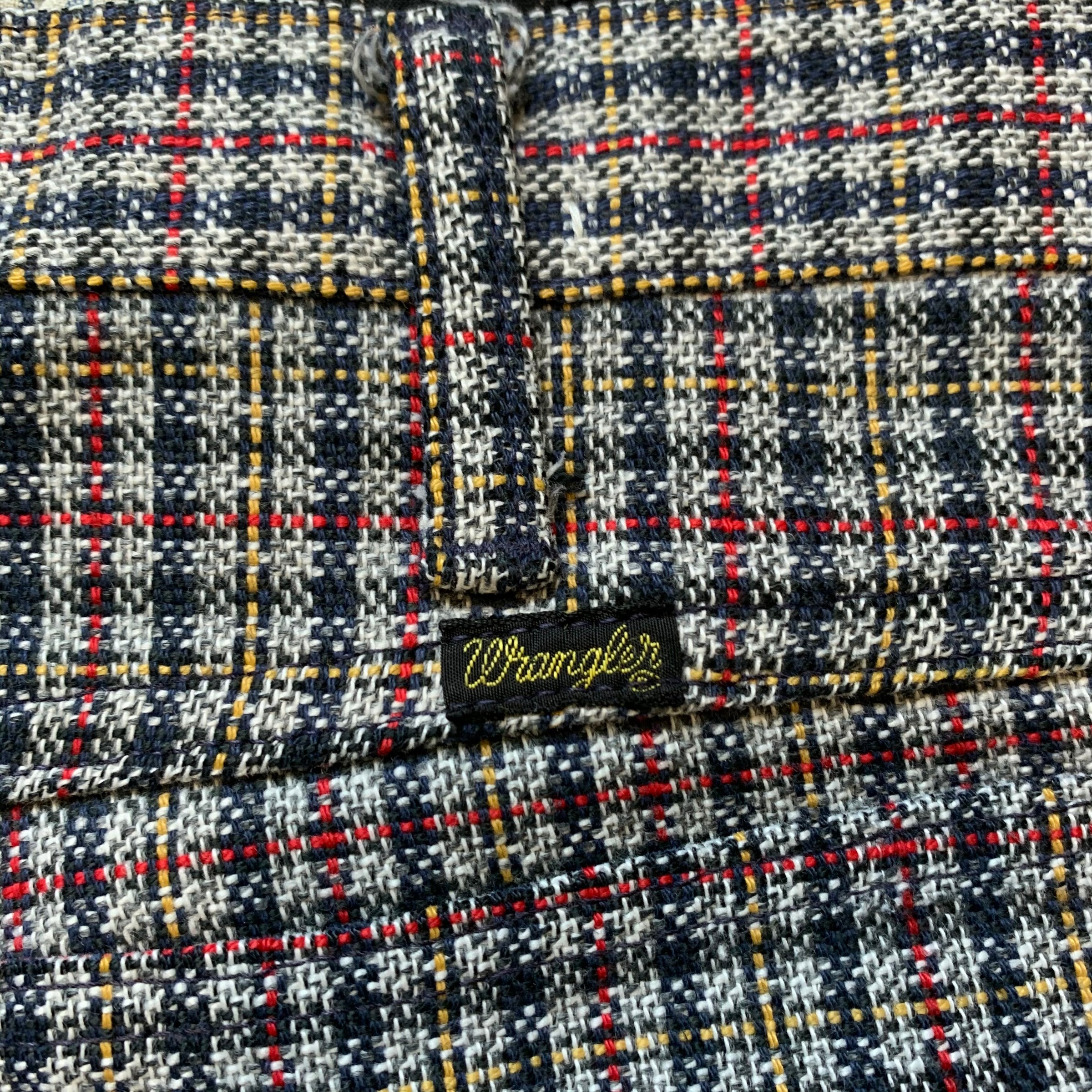 1960's/70's Wrangler Cotton Plaid Flared Trousers 33" x 31"