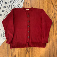 1950’s/60’s Burgundy Button Up Sweater Small