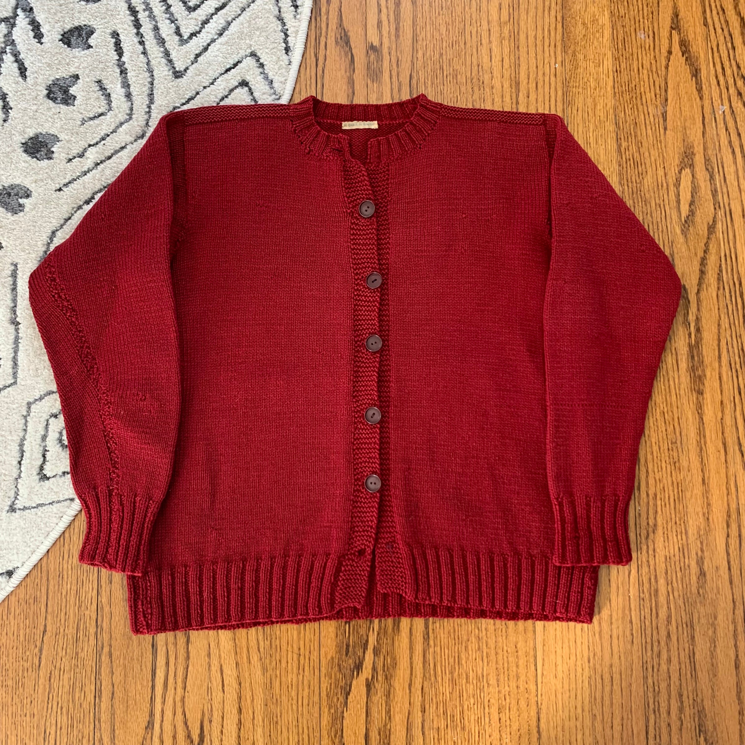 1950’s/60’s Burgundy Button Up Sweater Small