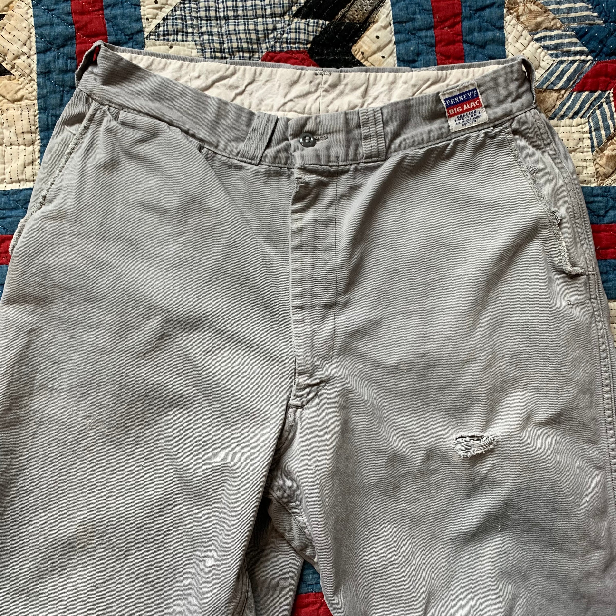 1950's Penney's Big Mac Army Cloth Work Pants 31" x 28"