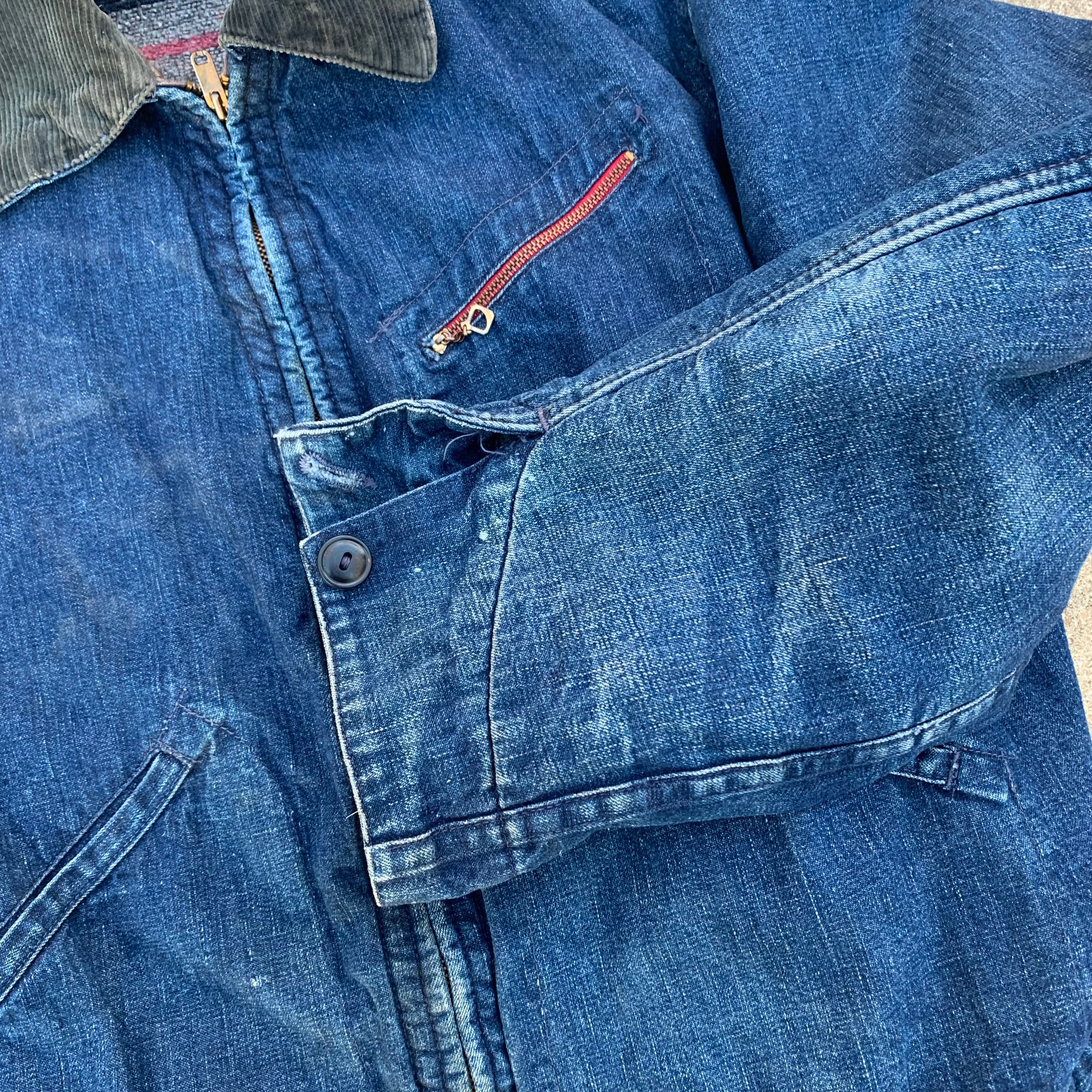 1950’s Pioneer Blanket Lined Denim Work Jacket Medium