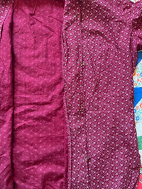 1930's Homemade Red Calico Blouse XS