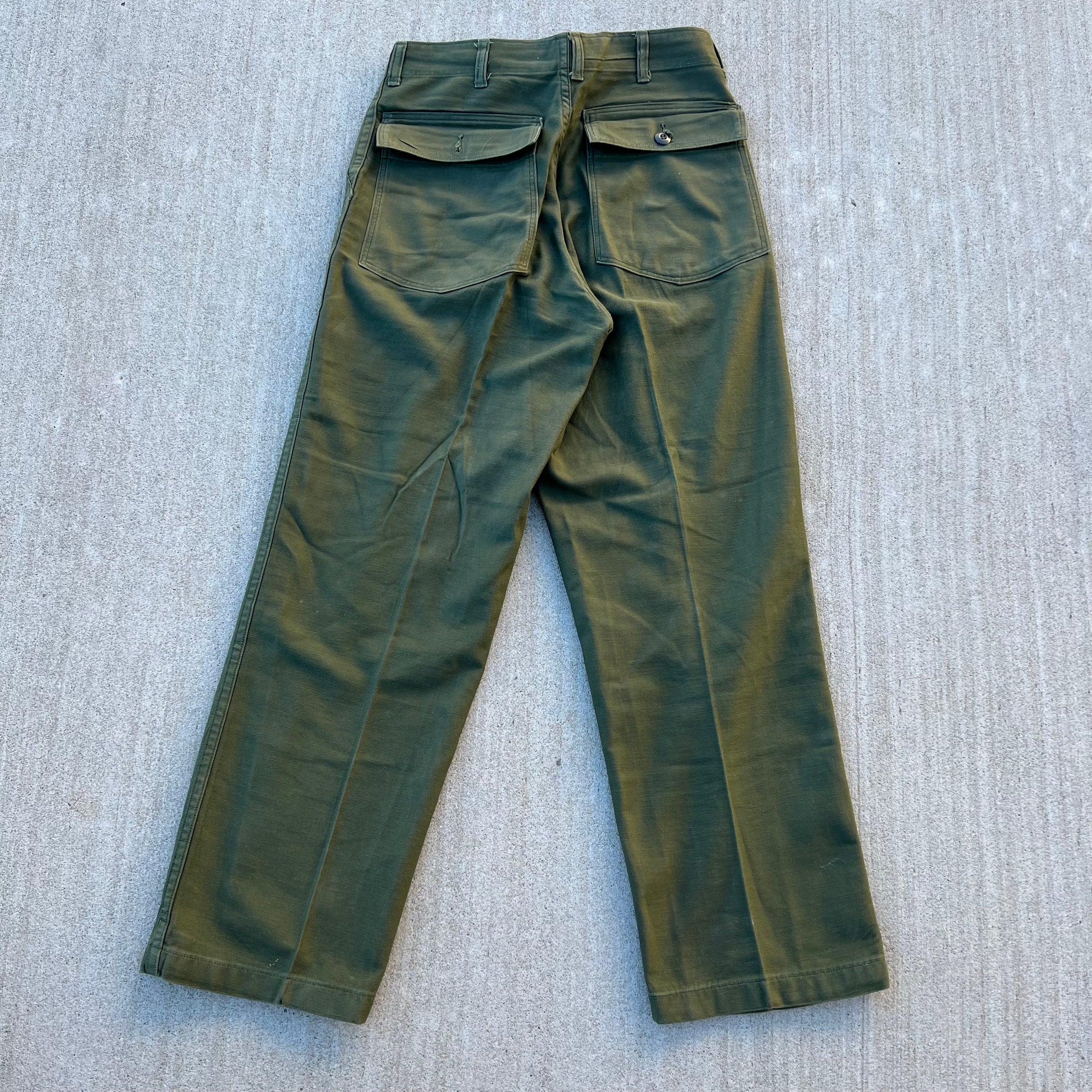 1960’s 1968 US Army OG-107 Fatigue Pants 30” x 29"