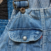 1940's Repaired WWII Denim Overalls 36" x 29"