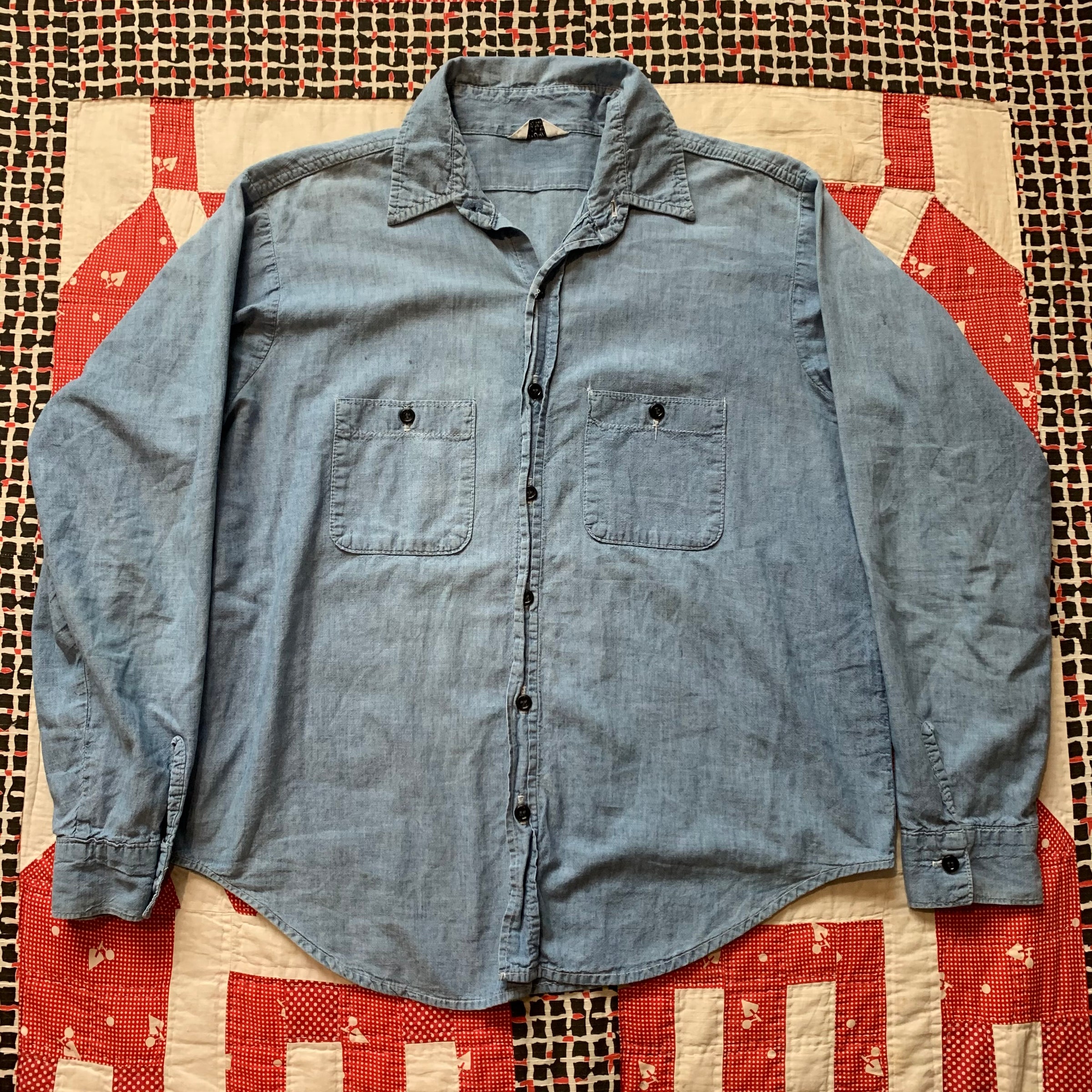 1950's Sanforized Chambray Work Shirt L/XL