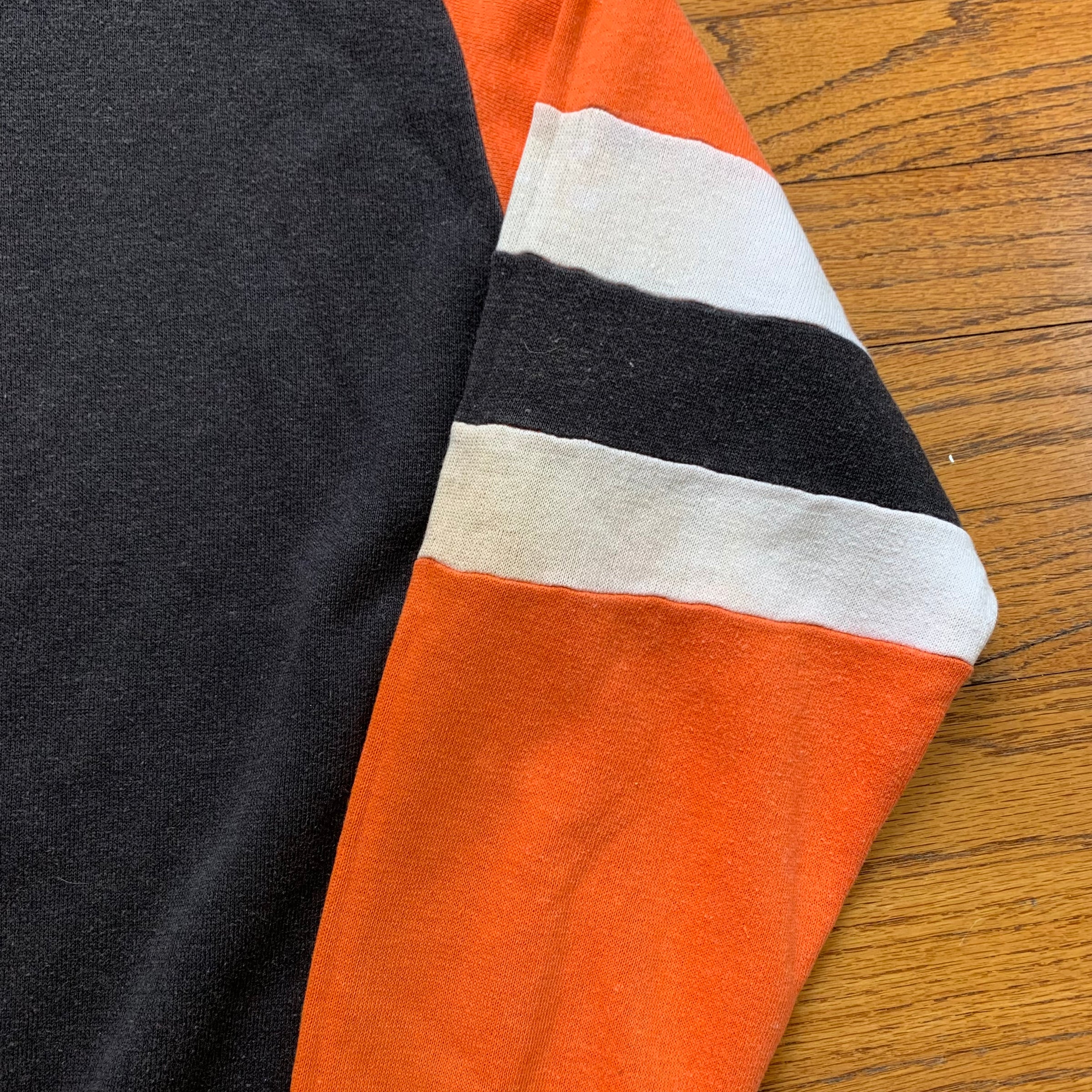 1960's Orange and Black Freedom Sleeve Crewneck Sweatshirt Large