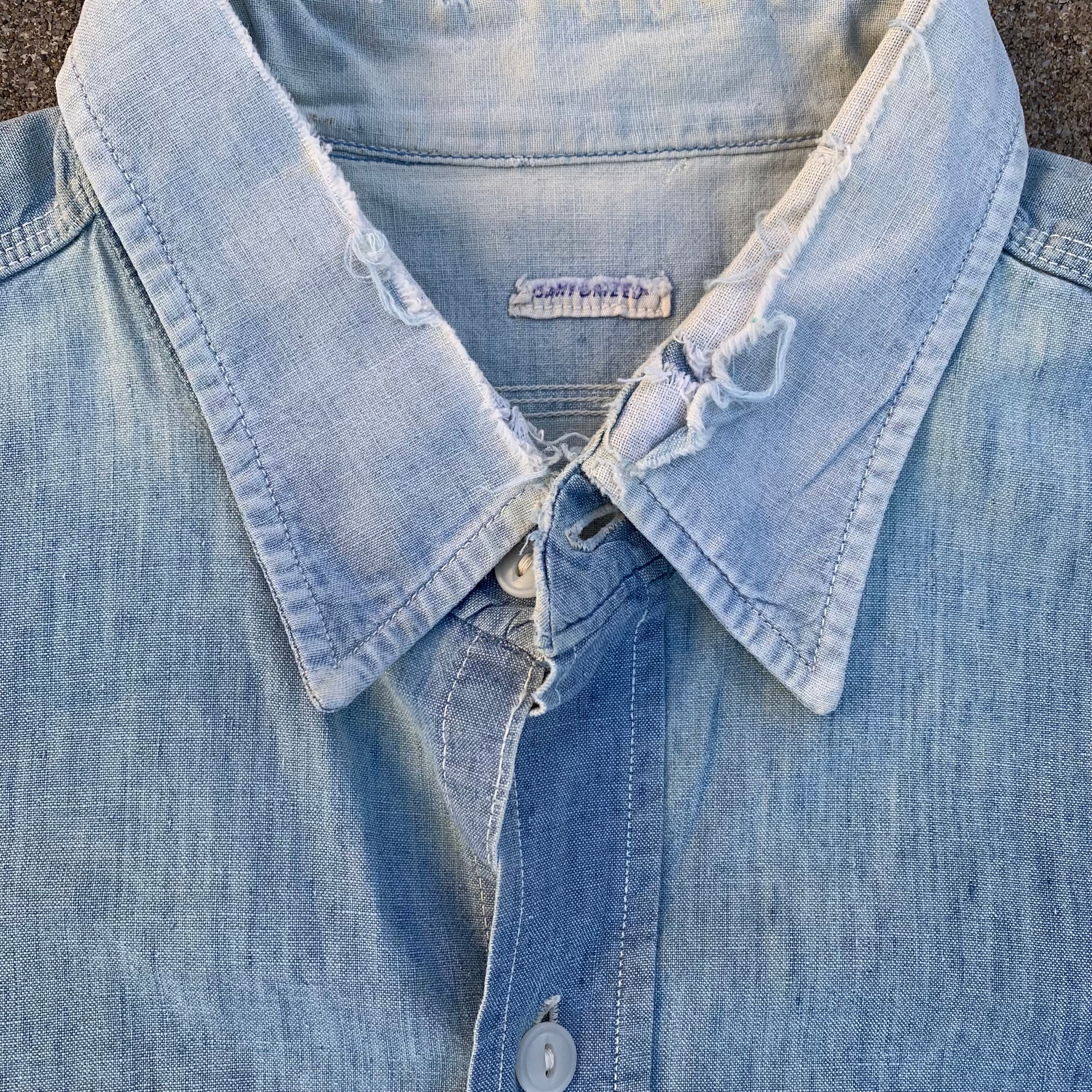 1950’s Penney’s Big Smith Sanforized Chambray Work Shirt XL