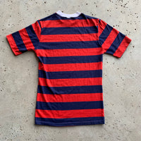 1960's/70's Jantzen Red and Blue Border Stripe T-Shirt Small