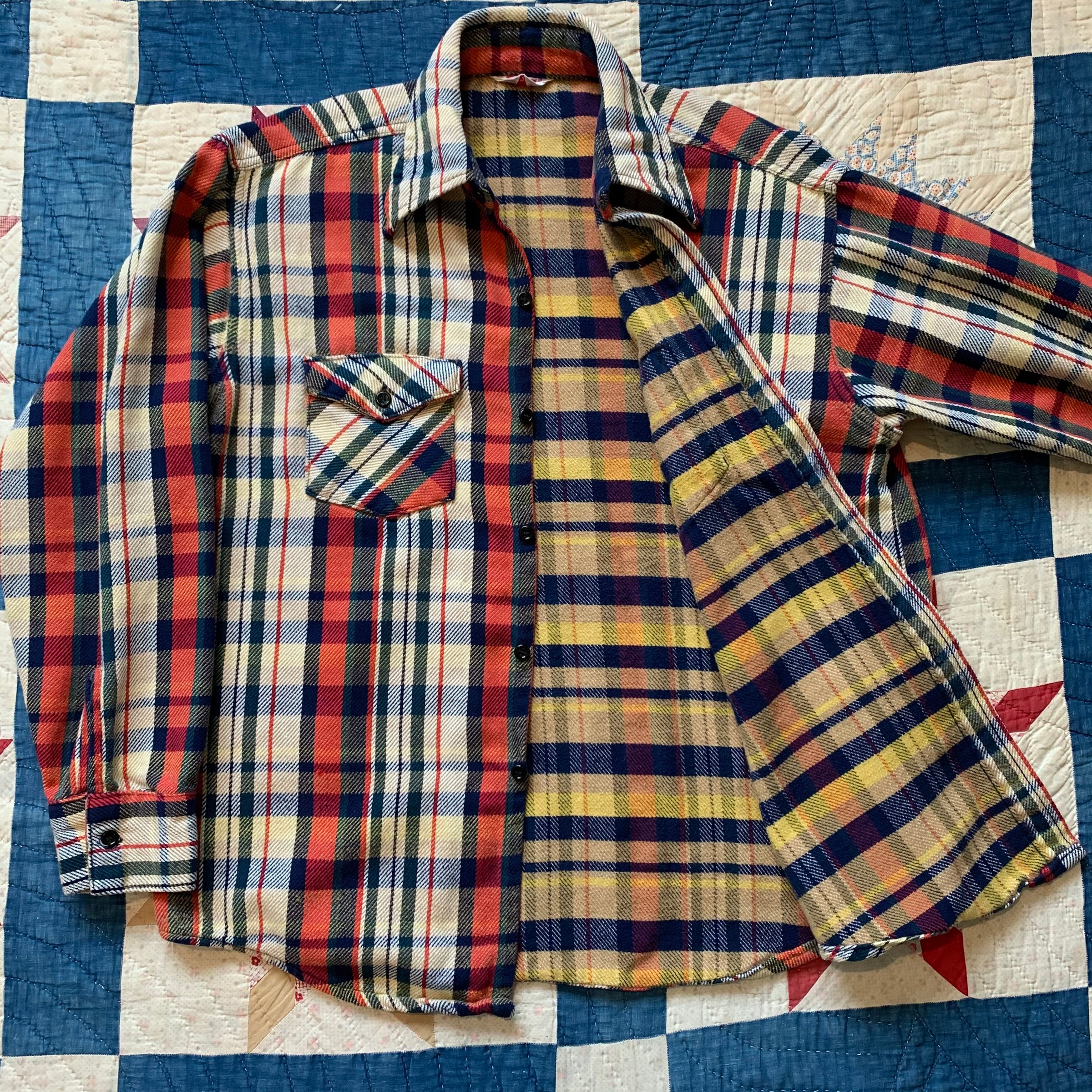 1950's Frostproof Multi Plaid Cotton Flannel Shirt XL