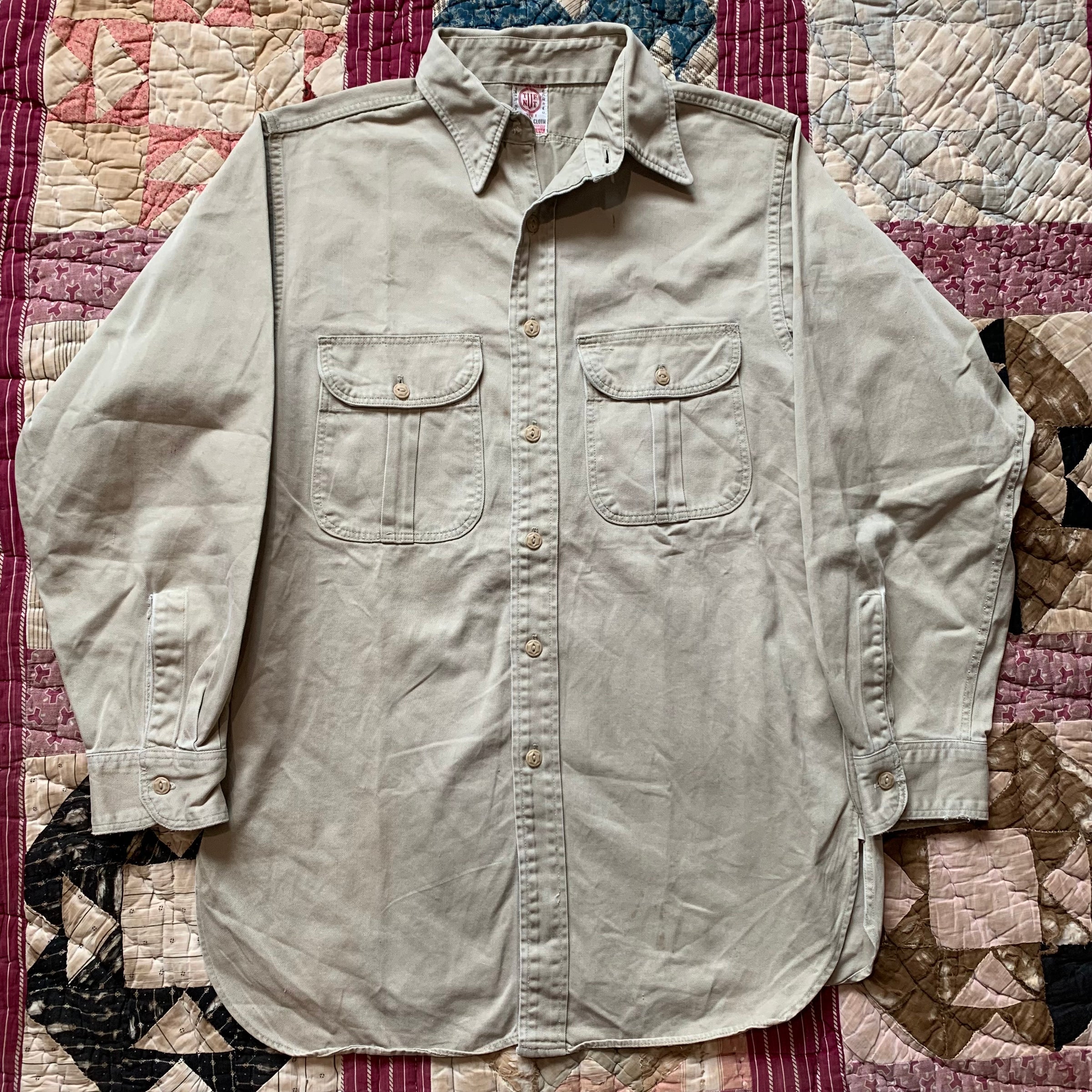 1950's Tuf Nut Army Cloth Button Up Shirt Medium