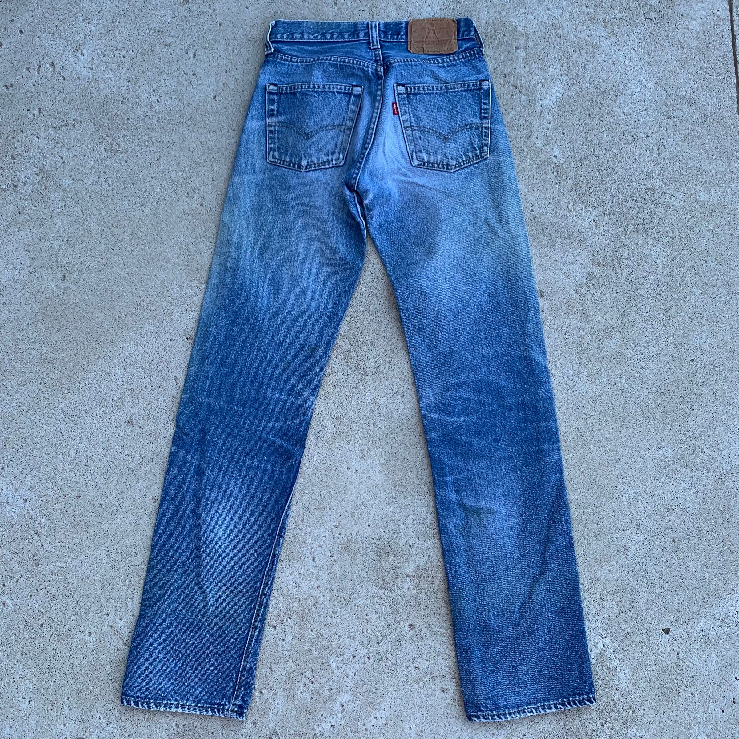 1980's Faded Light Wash Levi's 501 Redline Selvedge Denim Jeans 26" x 31.5"