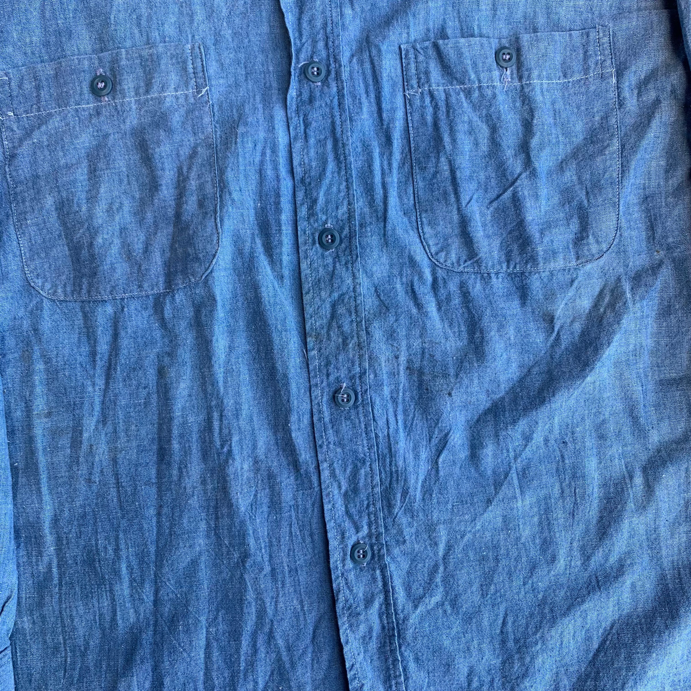 1950's Beltex Sanforized Chambray Work Shirt S/M