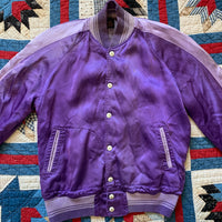 1950's Patched Silk Varsity Jacket With Boxing Glove Pockets Small