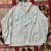 1950's Penney's Towncraft Loop Collar Cotton Linen Shirt Medium