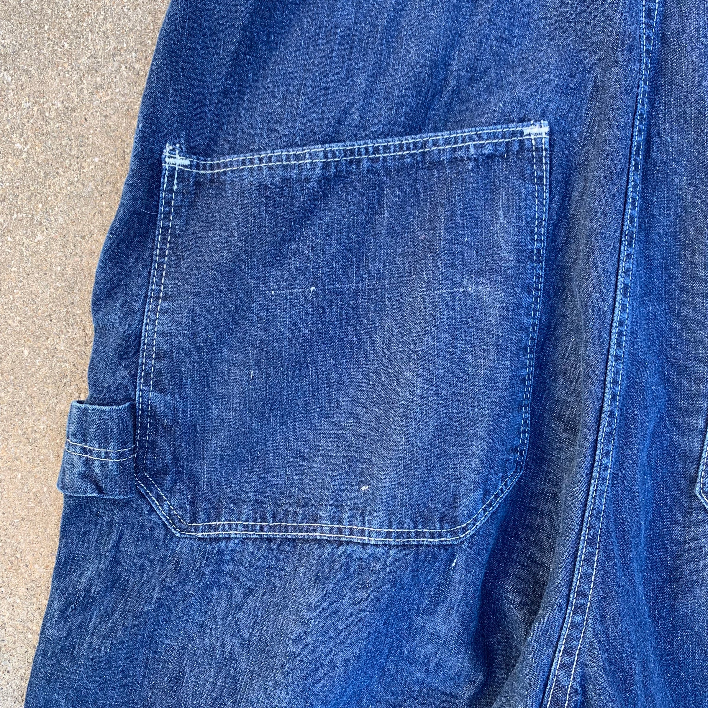 1940’s WWII Hercules Hammer Label Denim Overalls 37” x 28”
