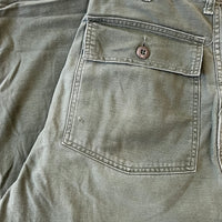 1960's Vietnam War OG-107 Fatigue Pants 32.5" x 32"