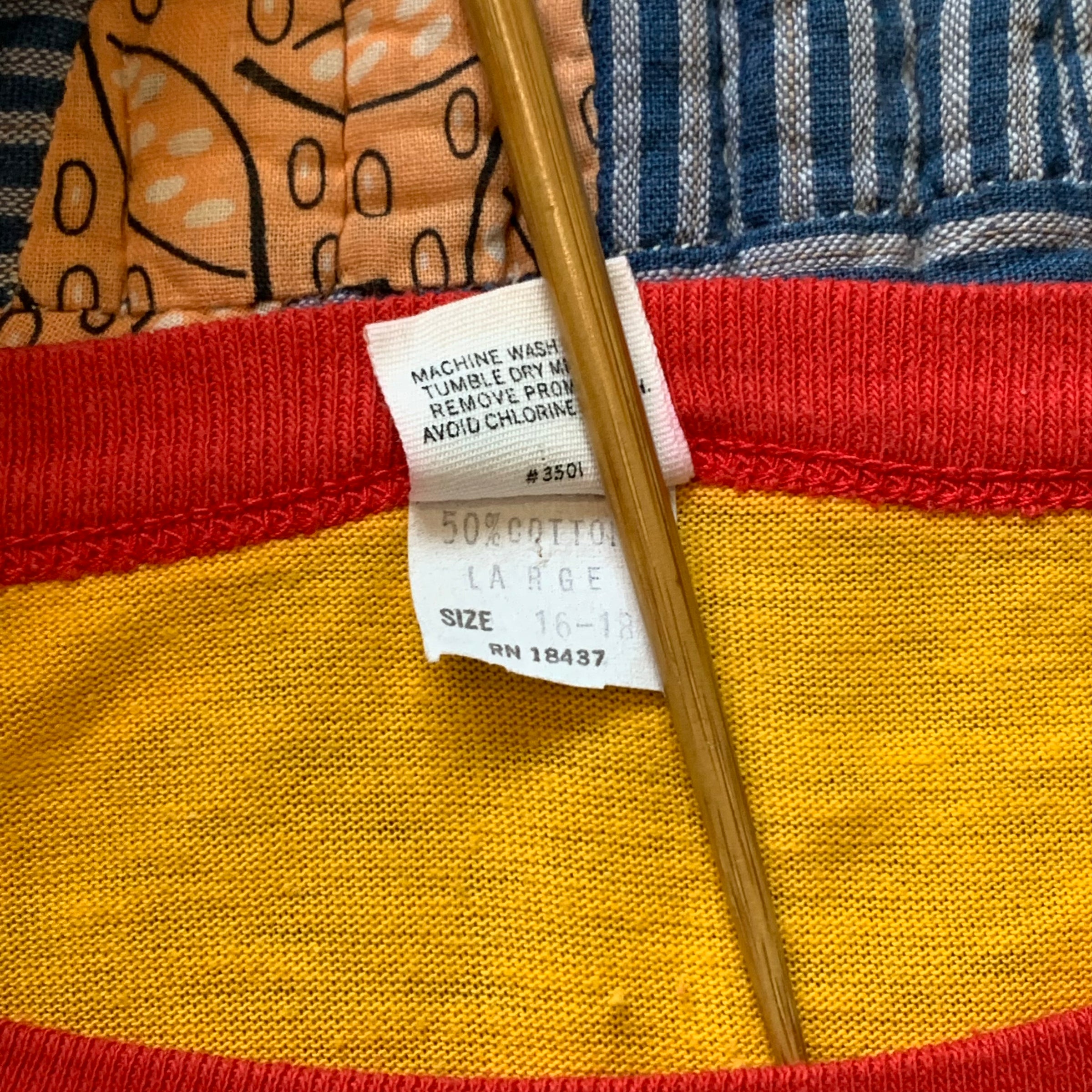 1970's K-Mart Yellow/Red Blank T-Shirt XS