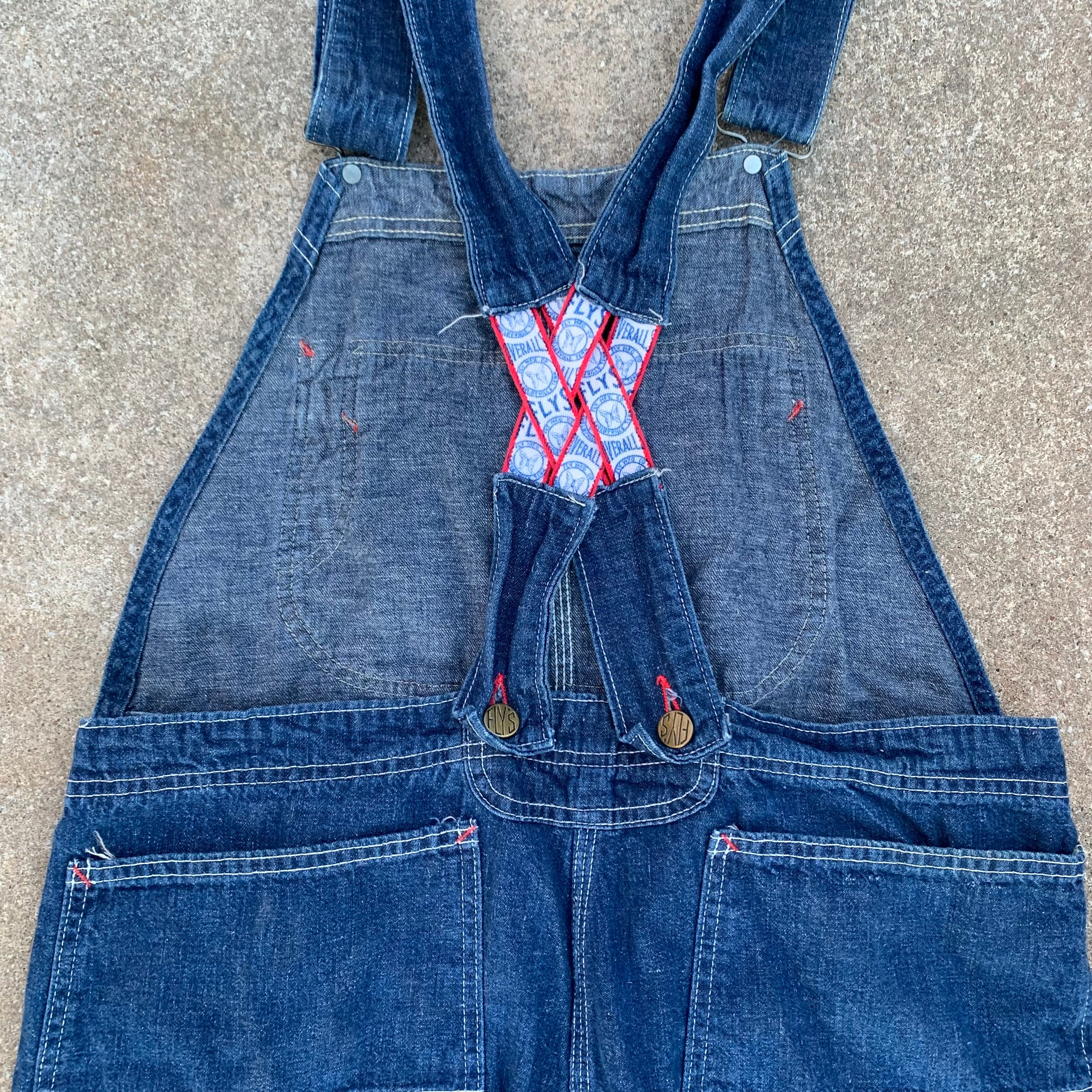 1950’s Fly’s Low-back Denim Overalls 36" x 31.5"