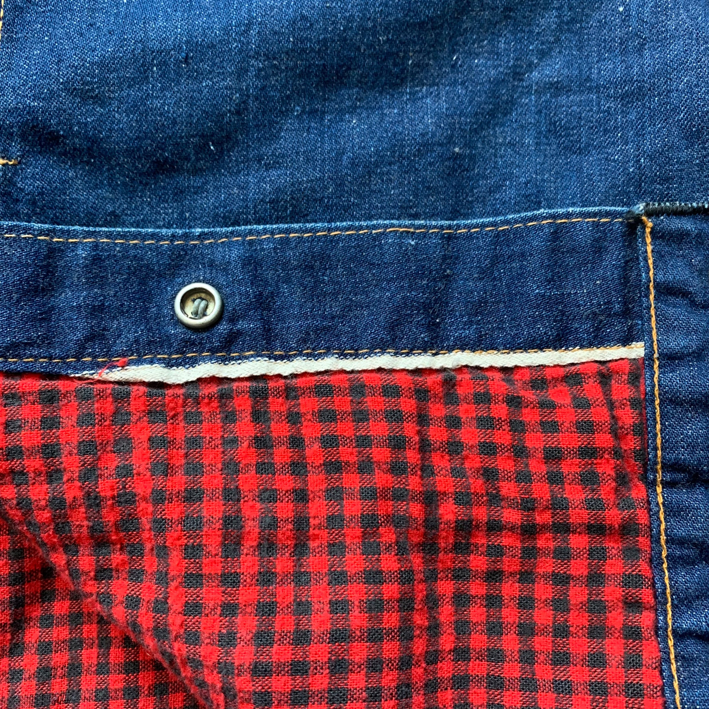 1950's/60's Pleated Blanket Lined Denim Jacket M/L