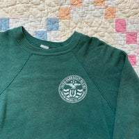 1960's/70's Forest Green USN Guided Missile Destroyer Raglan Sweatshirt S/M