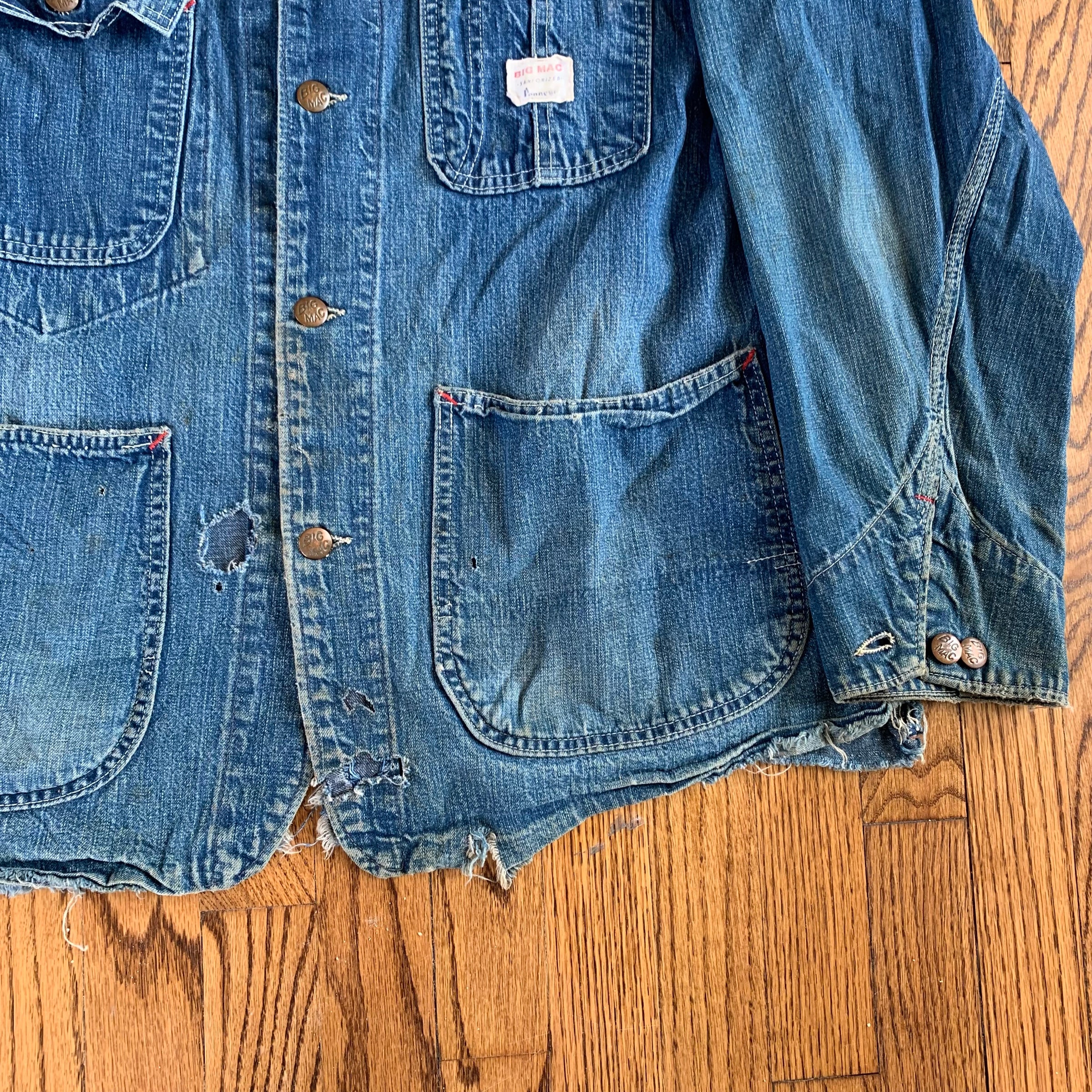 1950's Penney's Big Mac Sanforized Denim Chore Coat L/XL