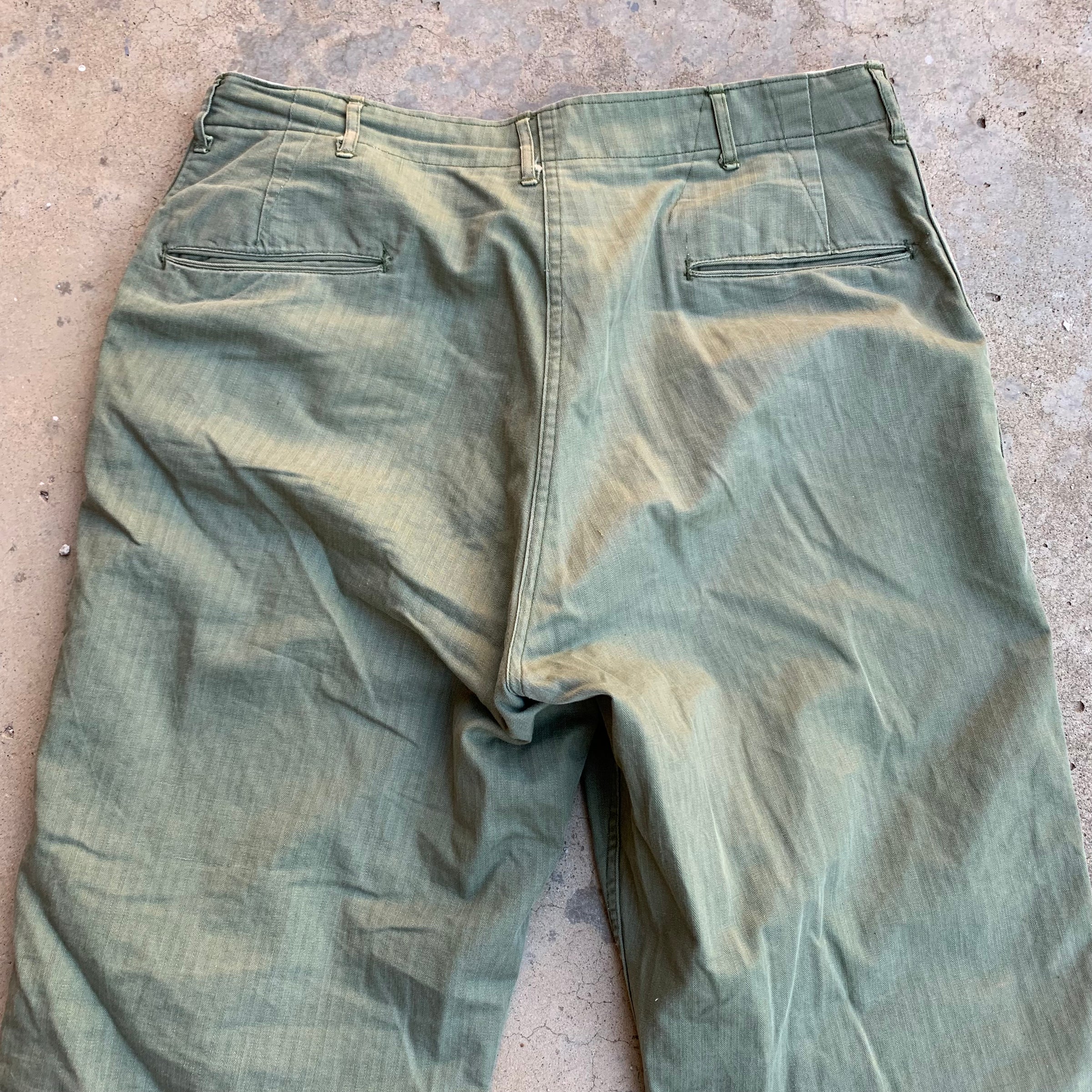 1940's WWII US Military HBT Trousers 39" x 29"