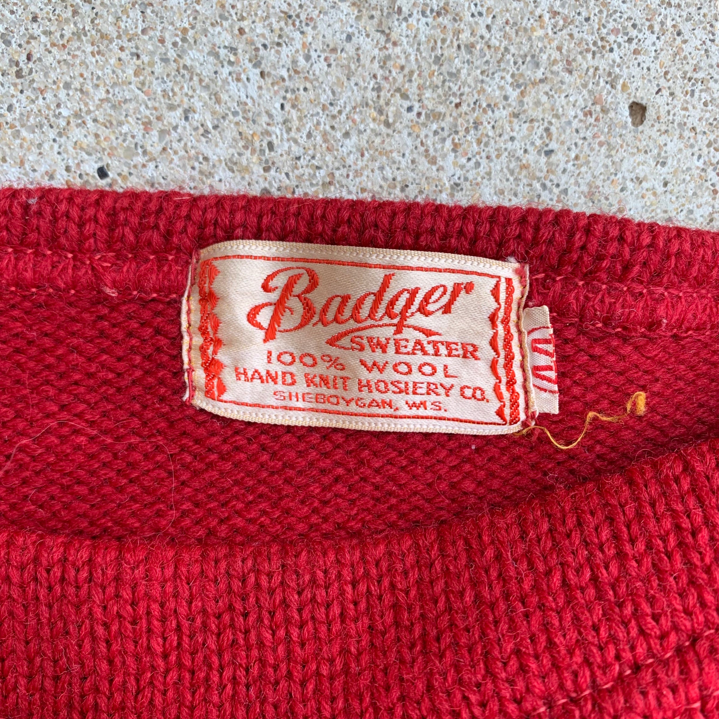 1940's Burgundy Letterman Grad Sweater Size 44
